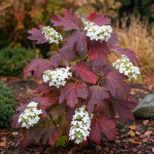 Hortenzia dubolistá (Hydrangea quercifolia) 'BURGUNDY' – výška 60-80 cm, kont. C3L